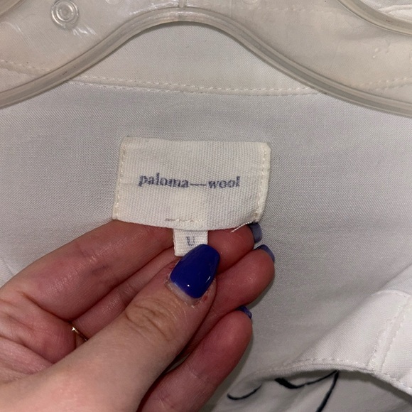 Paloma Wool Graphic Print Long Sleeve Button-up Blouse - Picture 7 of 7